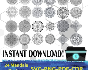Mandala svg, Mandalas svg, Mandala monogram svg, Mandala png, 24 mandalas svg bundle, Mandala vector, Mandala monogram, Flower mandala