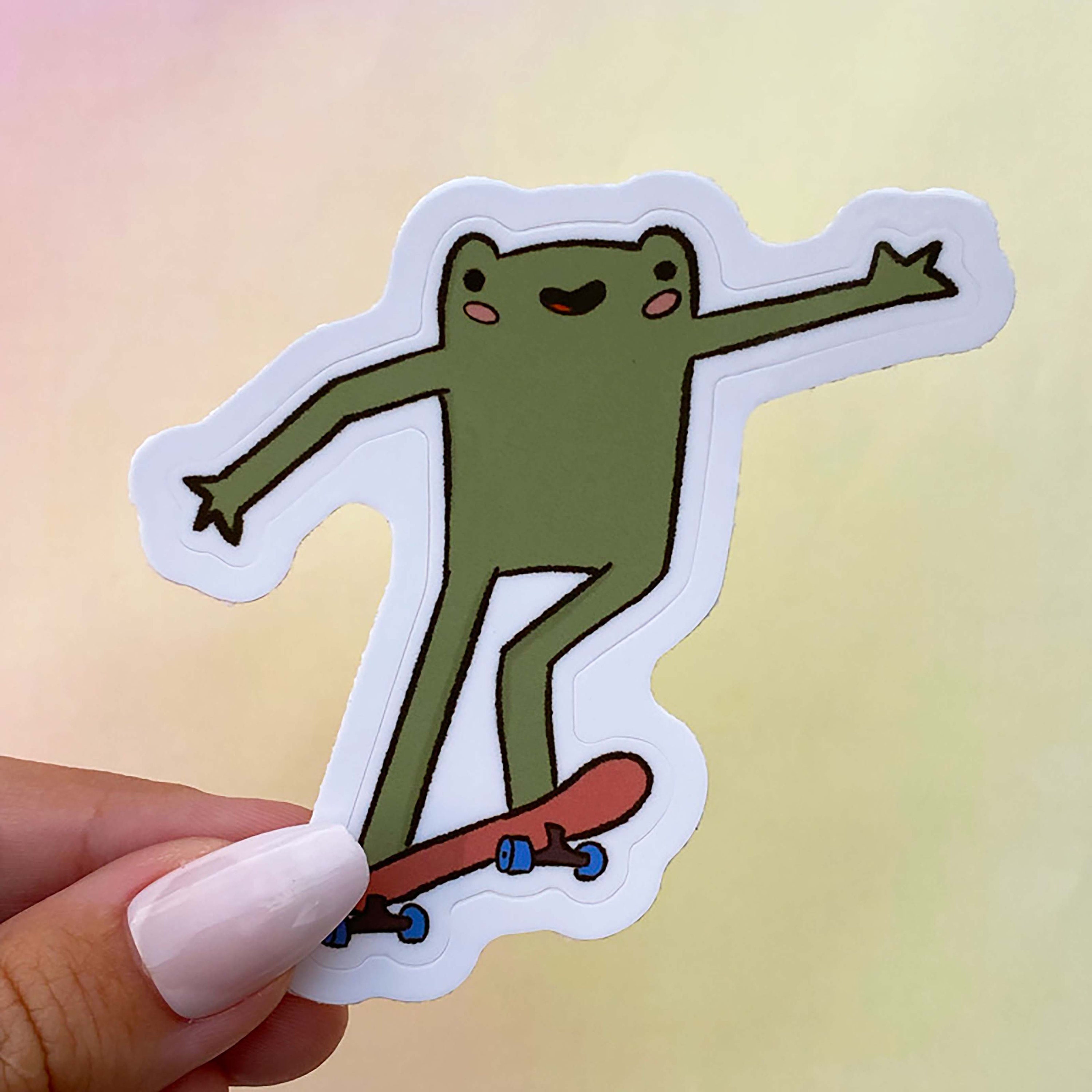 Skateboarding Frog Etsy