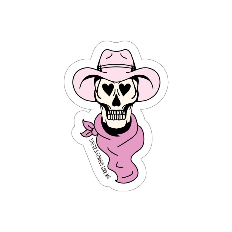 Cowboy Like Me Sticker, Cowgirl Skeleton, Taylor Swift Folklore Sticker image 2