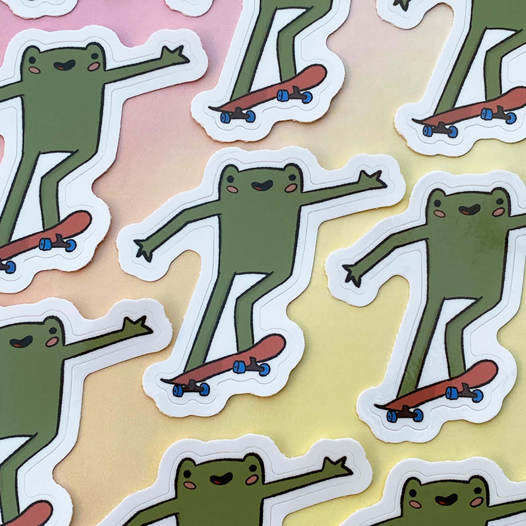 Skateboarding Frog Etsy