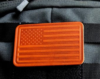 Toppa morale in pelle con bandiera americana – Made in USA