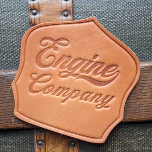 Firefighter Leather Shield Coasters
