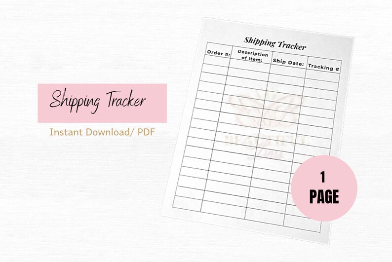 Shipping Tracker/printable Shipping Tracker/ Shipment Log/business ...