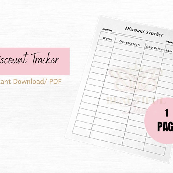 Discount Tracker/Coupon Organizer/Coupon Code Tracker/Etsy Discount