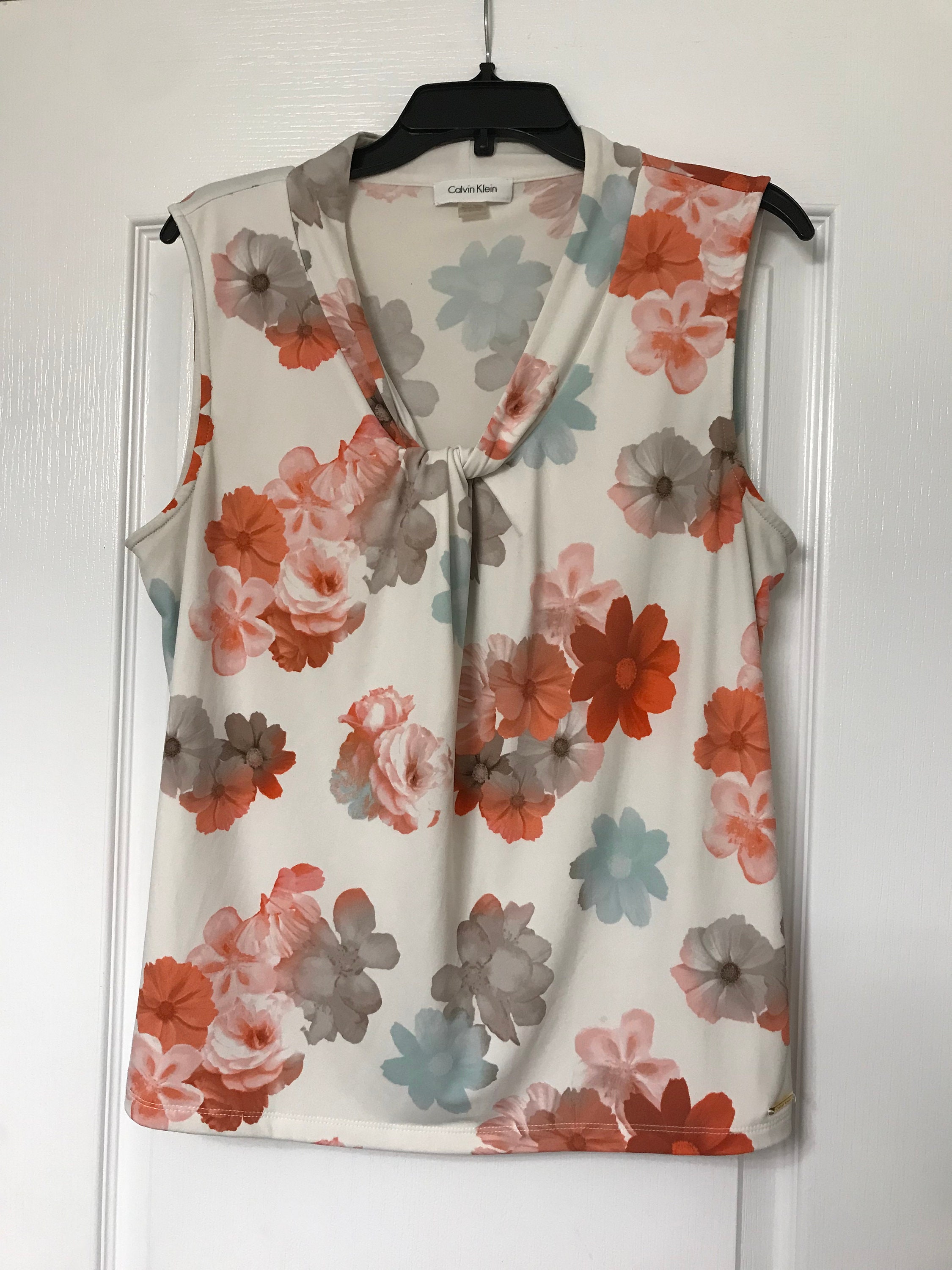 Vintage Calvin Klein Floral Print Top 