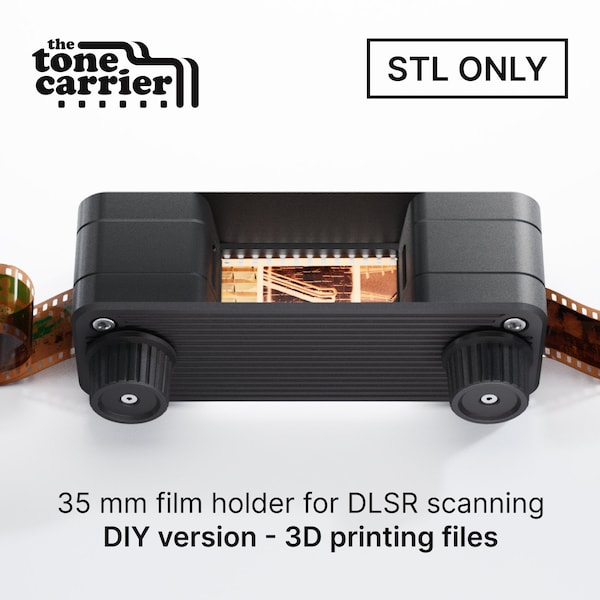 toneCarrier 35 mm Film Holder for DSLR Scanning. Keep Film Straight and Secure, Scan Sprocket Holes, X-Pan & Half-Frame With Ease (STL ONLY)