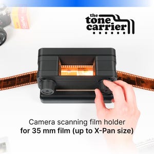 toneCarrier 35 mm Film Holder (Mark II) for Camera & DSLR Film Scanning. Keep Film Flat, Scan Sprocket Holes, X-Pan, Half-Frame With Ease