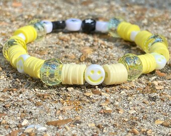 Pulsera Heishi hecha a mano - Amarillo