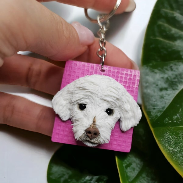 Bichon Frise Kunst Schmuck Bichon Frise Hund Schlüsselanhänger Figur Geschenk Haustier Porträt Cane Corso Mama Italienischer Dogge Cane Corso Accessoires