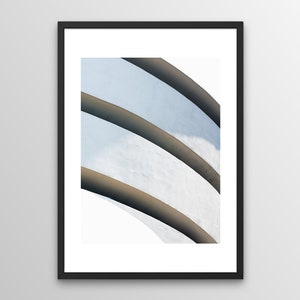 Architectural Curves / Design feature of the exterior of the Guggenheim Museum in New York City creates an abstract image of sweeping curves