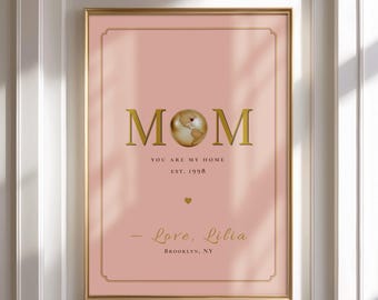 Regalo personalizado para mamá, regalo único para mamá, póster personalizado con la ubicación, regalo del año de fundación para mamá, regalo del Día de la Madre