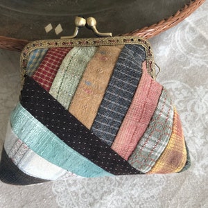 Portemonnaie aus widerstandsfähigem japanischem Gewebe - Patchwork klassiche Stil
