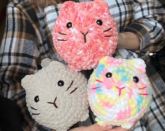 Crocheted Loaf Cat Plushie: Chunky Stuffed Animal