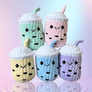 Cute Boba Plush – Bubble Tea Stuffed Cup with Straw – Pastel Plushie Toy – 5 Color Options – Made to Order
