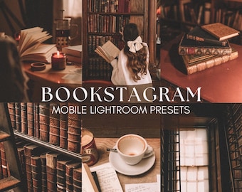 Preset Lightroom di Dark Academia: filtro fotografico per dispositivi mobili Bookstagram (10 preset)