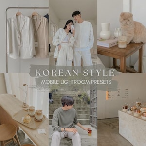 10 mobiele lightroom-presets in Koreaanse stijl, schoon, geen filterbewerking, coffeeshopverlichting, zachte neutrale DNG, minimaal esthetisch