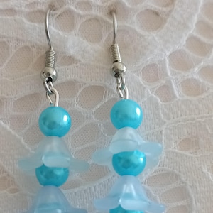 Blue flower earrings