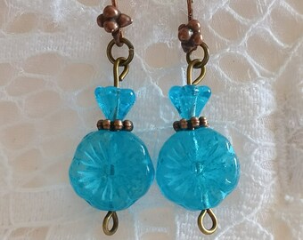 Pendientes de flores azules