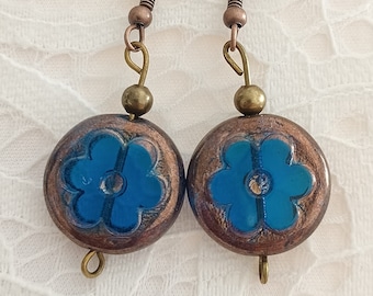 Pendientes de flores azules