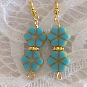 Blue flower earrings