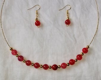 Parure Agate rouge