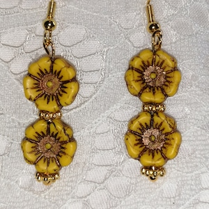 Yellow flower earrings