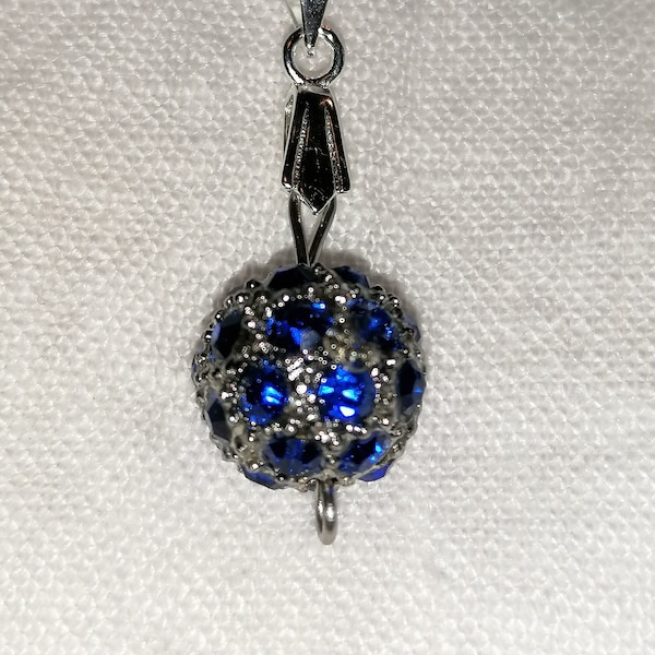 Collier perle zircon bleu argent