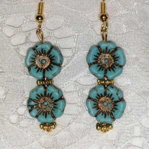 Blue flower earrings