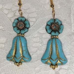 Blue flower earrings