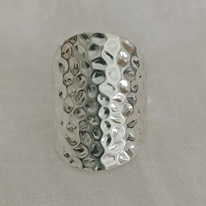 Silver hammered ring