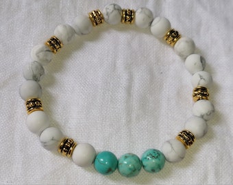 Bracelet Manchette Articulé Turquoise Et Strass - Style Bohème Argenté - 16-18 Cm