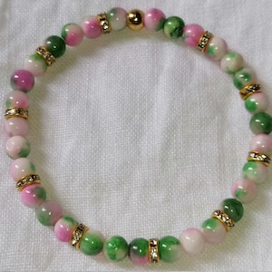 Rosa-Grünes Jade-Armband