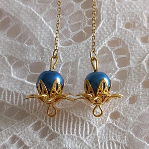 Blue flower earrings
