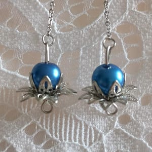 Blue flower earrings