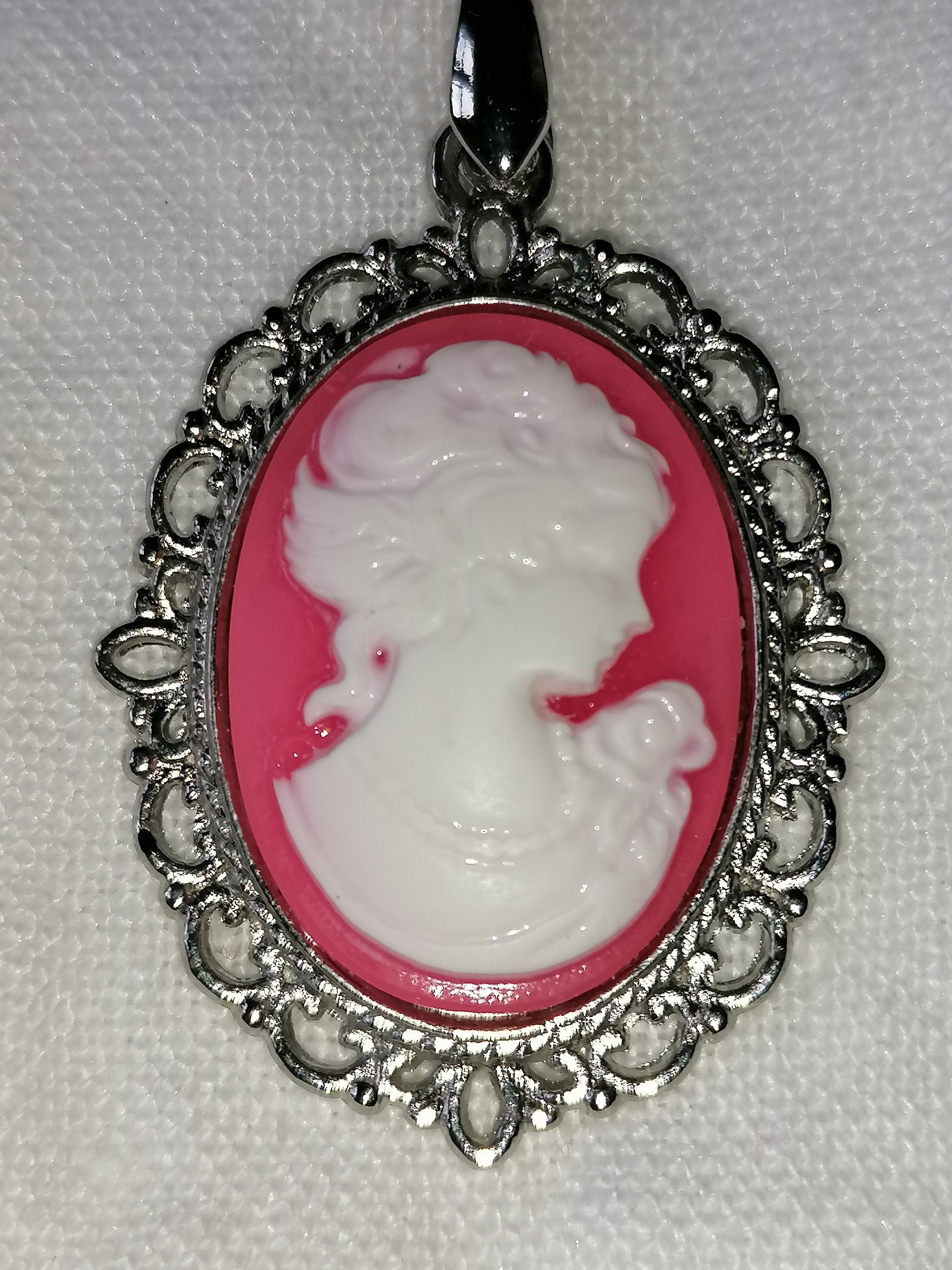Pink cameo sale pendant