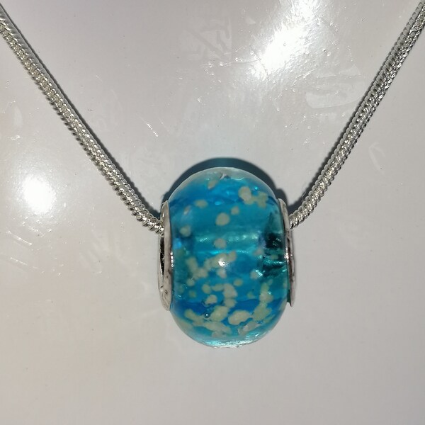 Collier perle bleue Murano