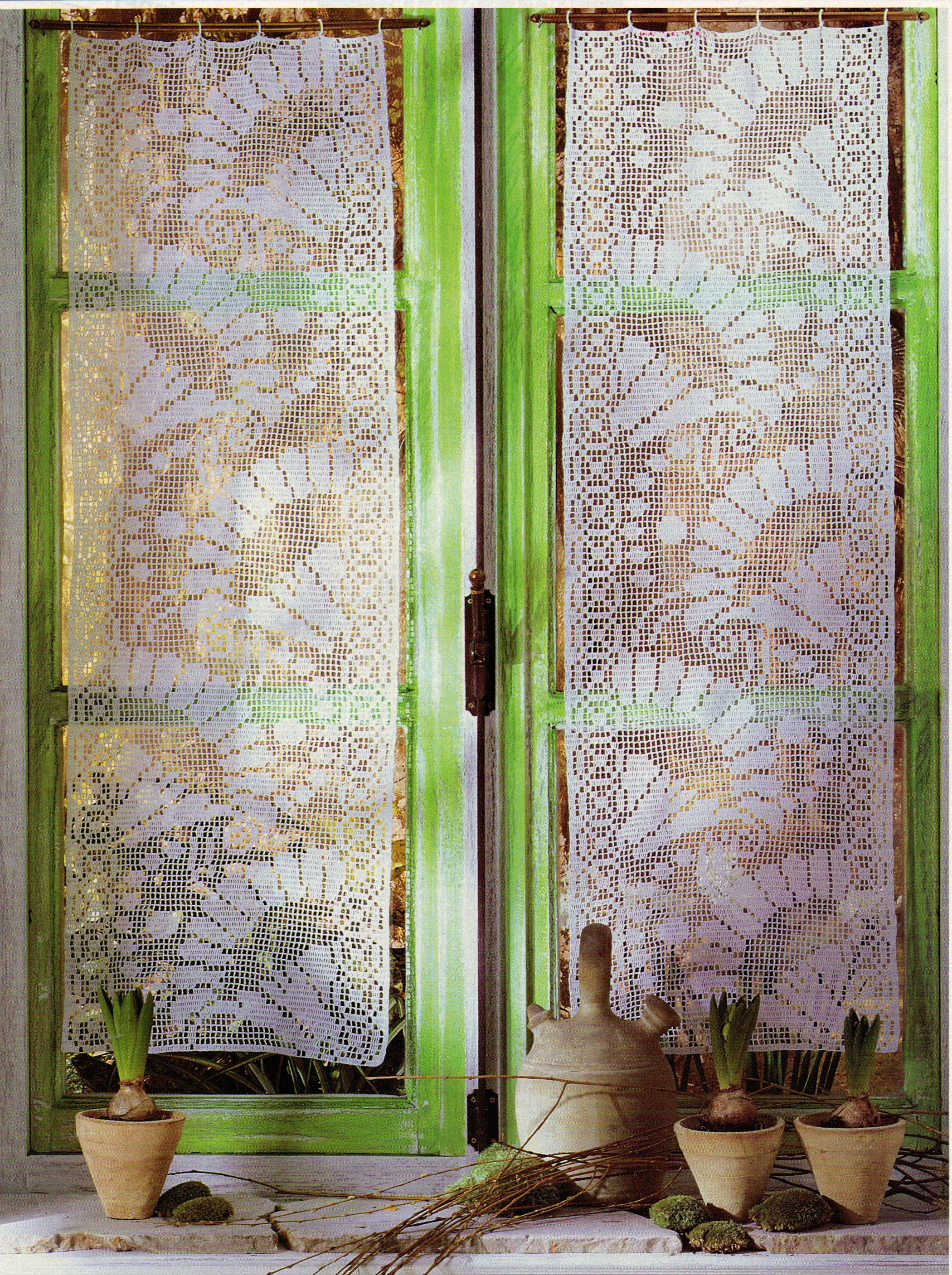 39 Beautiful Crochet Curtain Patterns to Dress Your Windows 24 Fancy Fans Crochet Curtain Pattern. 16" x 46-1/4".