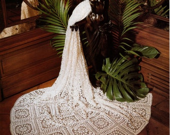 Lace Afghan - Patchwork Afghan Pattern.  Approx. 68-1/4" x 97-1/2".  PDF Download.