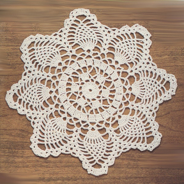 Delicate Pineapple - Pineapple Doilies Pattern.  Approx. 10".  PDF Download.