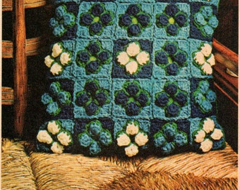 Puffy Popcorn Petals - Victorian Touch Pillow Pattern.  Approx: 21" x 21".  PDF Download.