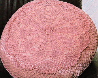 Calypso - Fine Art Crochet Pillow Pattern.  21-1/4" Diameter.  PDF Download.