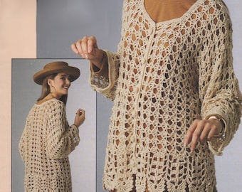 Cardigan - Chic Sweaters Pattern.  Medium 41" - Large (48)".  PDF Download.