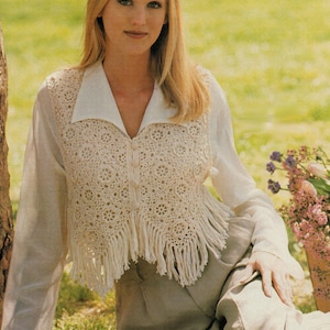 Chaleco rosa irlandés - Patrón de tops de verano. Pequeño 32-34" - (Busto mediano 36", Grande 38"). Descargar PDF.