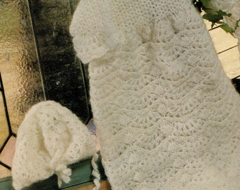 Christening Set - Clover - Crochet Pattern.  PDF Download.