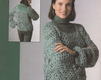 Square Neck - Chic Sweater Pattern.  Medium 41" - Large (45").  PDF Download.