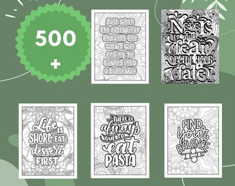 500+ Motivational Quotes Coloring Pages: Adult Relaxation (Digital Download)