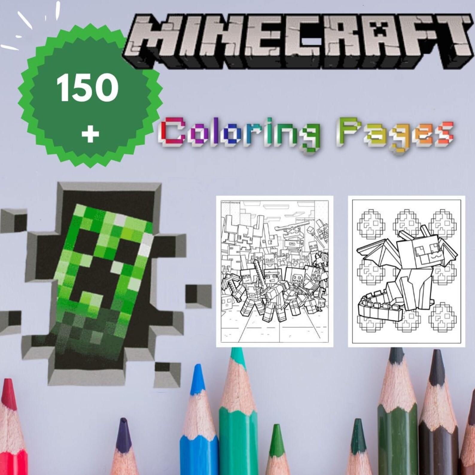 150 Coloring Pages of Minecraft - Characters and Scenes – Kid’s Party ...