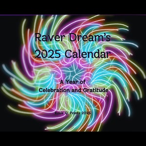 2025 druckbarer 12-Monats-Kalender, herunterladbarer Pdf-Kalender, psychedelischer 2025, psychedelische Wandkunst, Festivalkalender, Trippy-Kalender, pdf