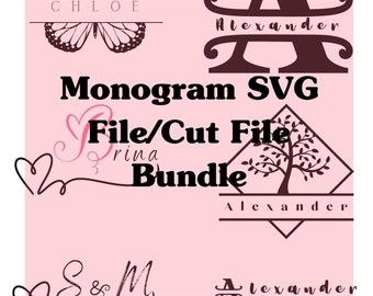 Editable Monogram SVG Bundle, Cricut Ready Cut Files - Etsy