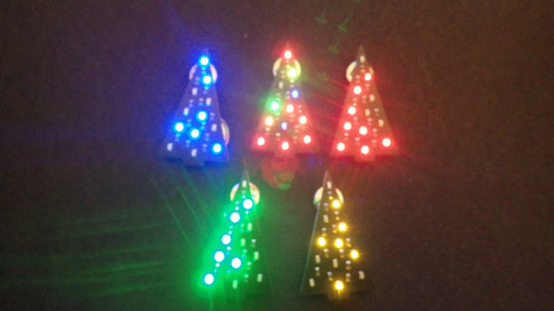 LED Flashing Christmas Tree Pin Badge Etsy